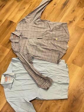 Thomas Pink Light Blue Solid & Gray Plaid Men's Button-Down Shirts (2-Pack)
